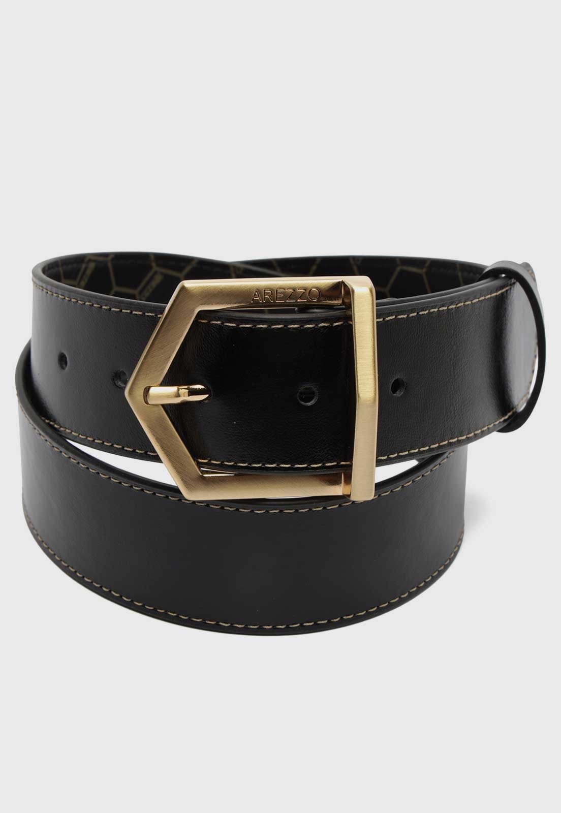 Cinto Feminino Arezzo Couro Preto