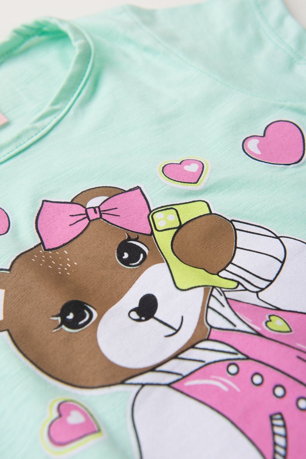 Vista 3 Infantil - Vestido Verão Feminino Urso - Verde Mega Kids unico verde Mega Kids unico verde