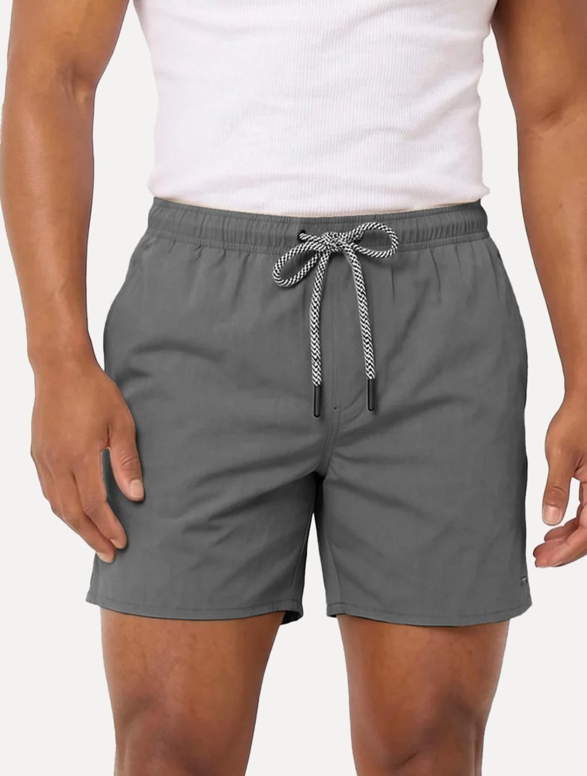 Short Aramis Masculino D'Água Elastico Logo Cinza Escuro