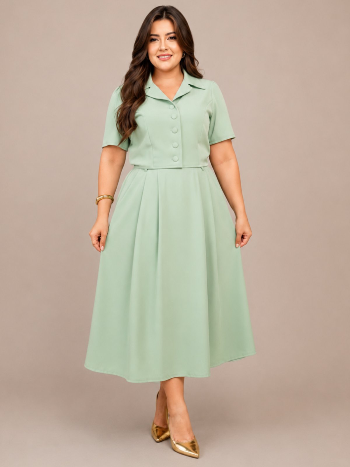 Conjunto Feminino Social Trabalho de Saia e Blazer Moda Executiva Modesto Elegante Sensorial Verde