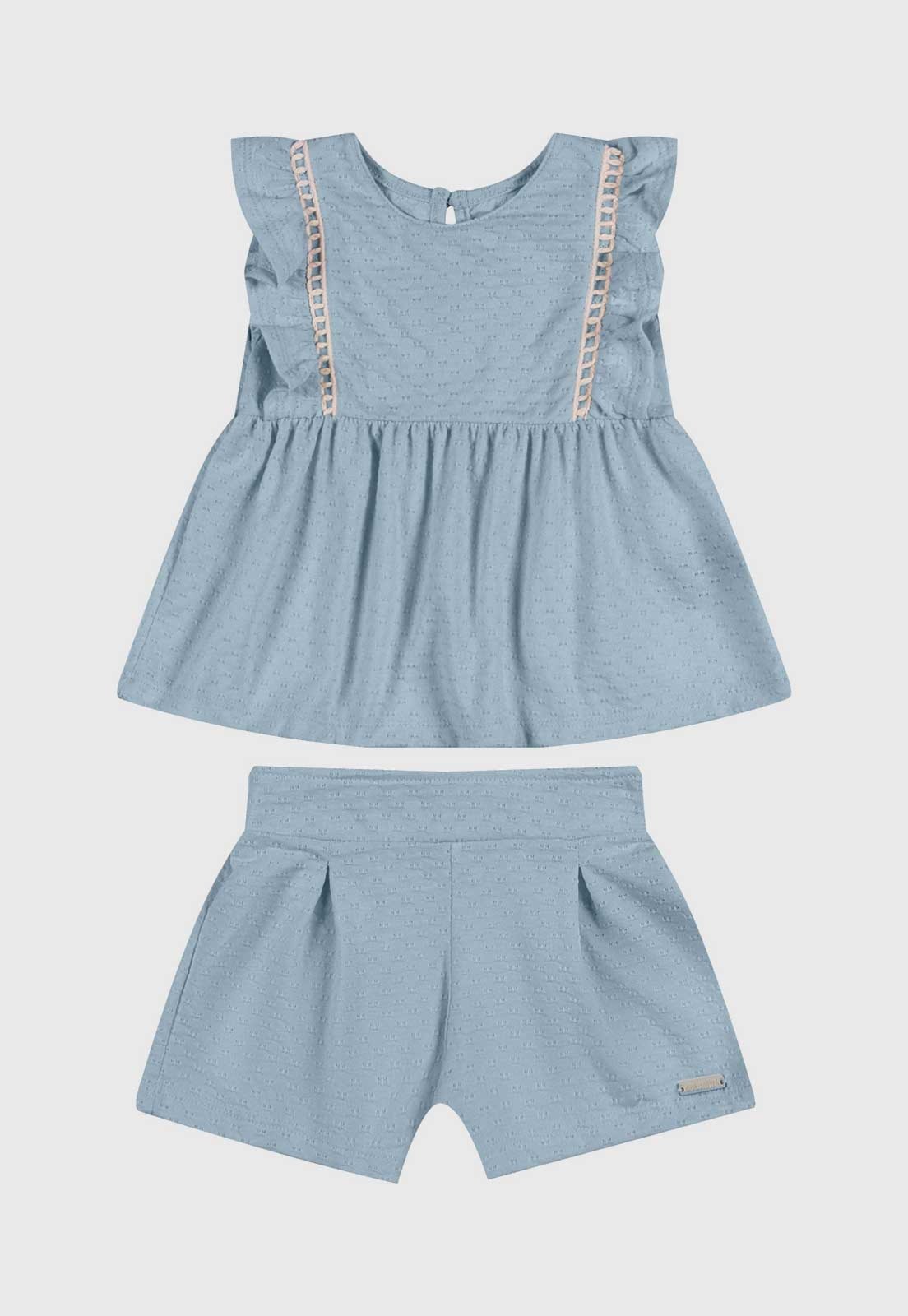 Infantil - Conjunto Colorittá Babados Azul Claro