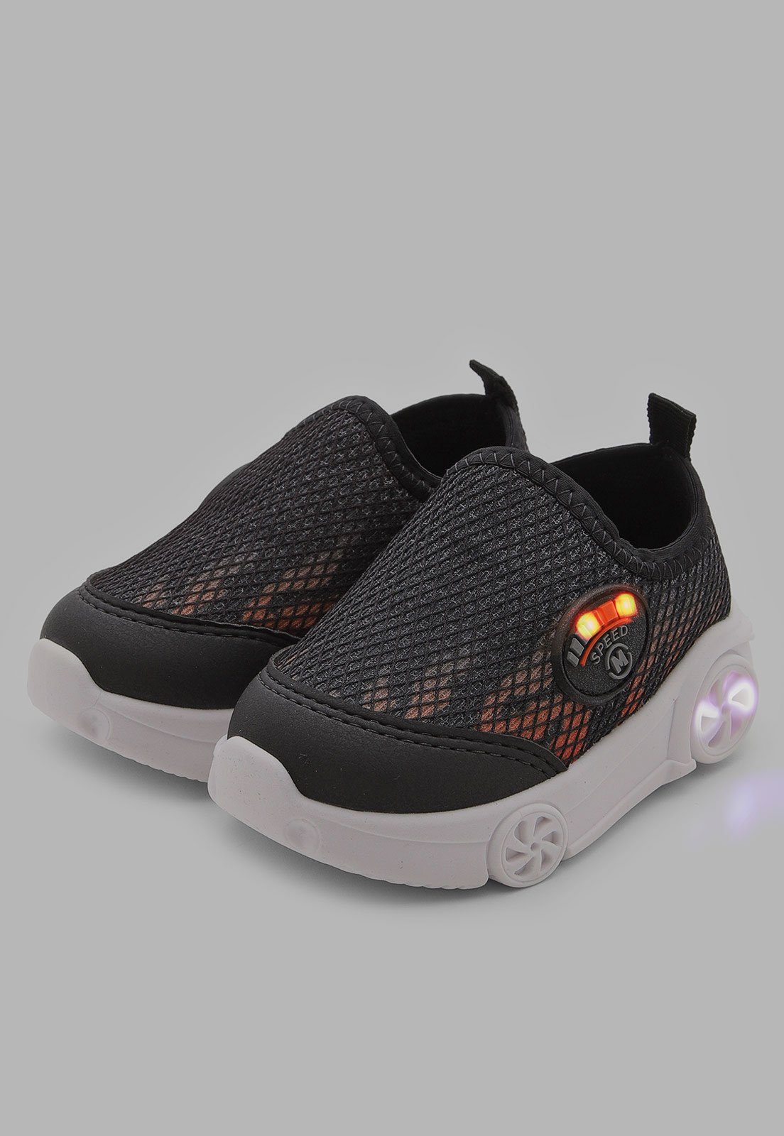 Infantil - Tênis Molekinho Slip On Rodas LED Preto