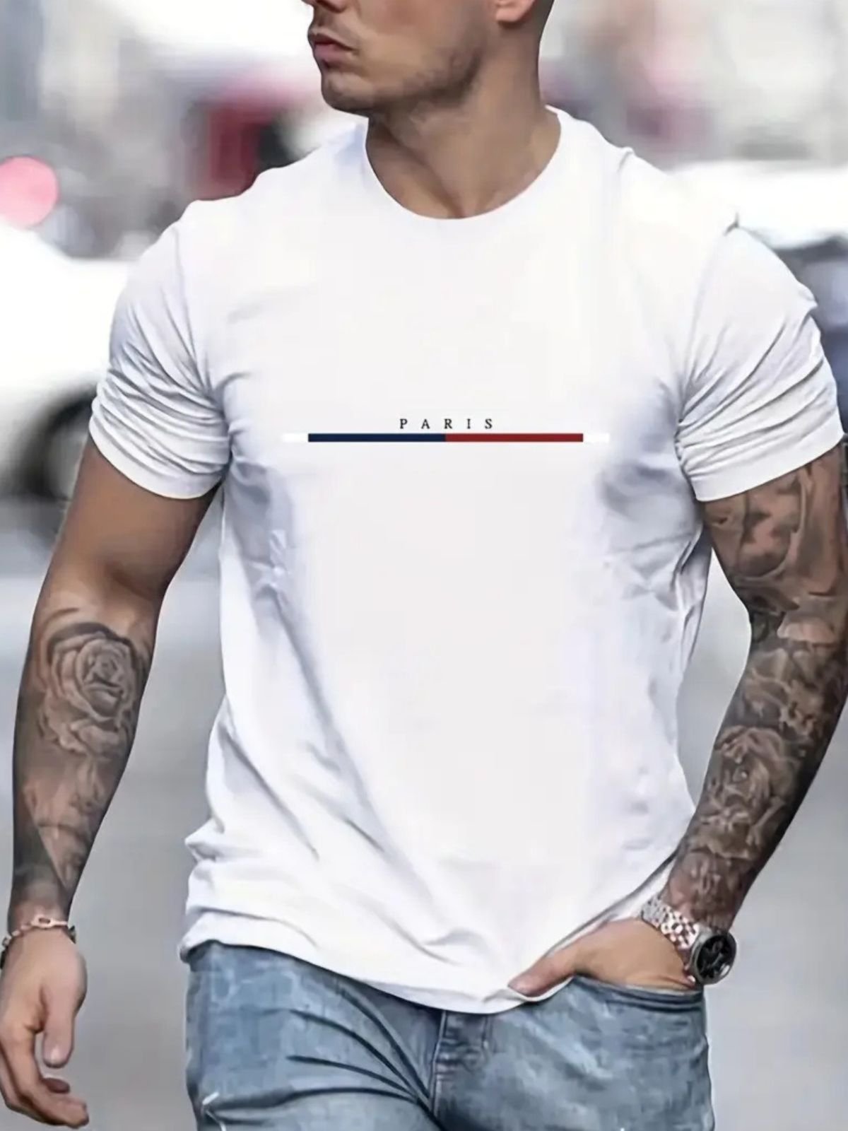 Camiseta Estampada Paris II Safira Moda Algodão Branca