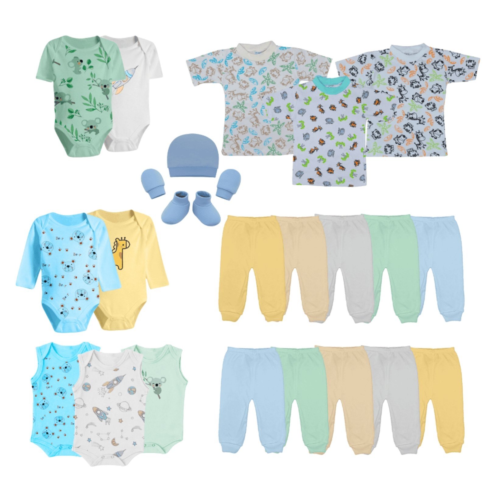 Infantil - Kit 23 Pçs Saída De Maternidade Roupas De Luxo Promoção Azul