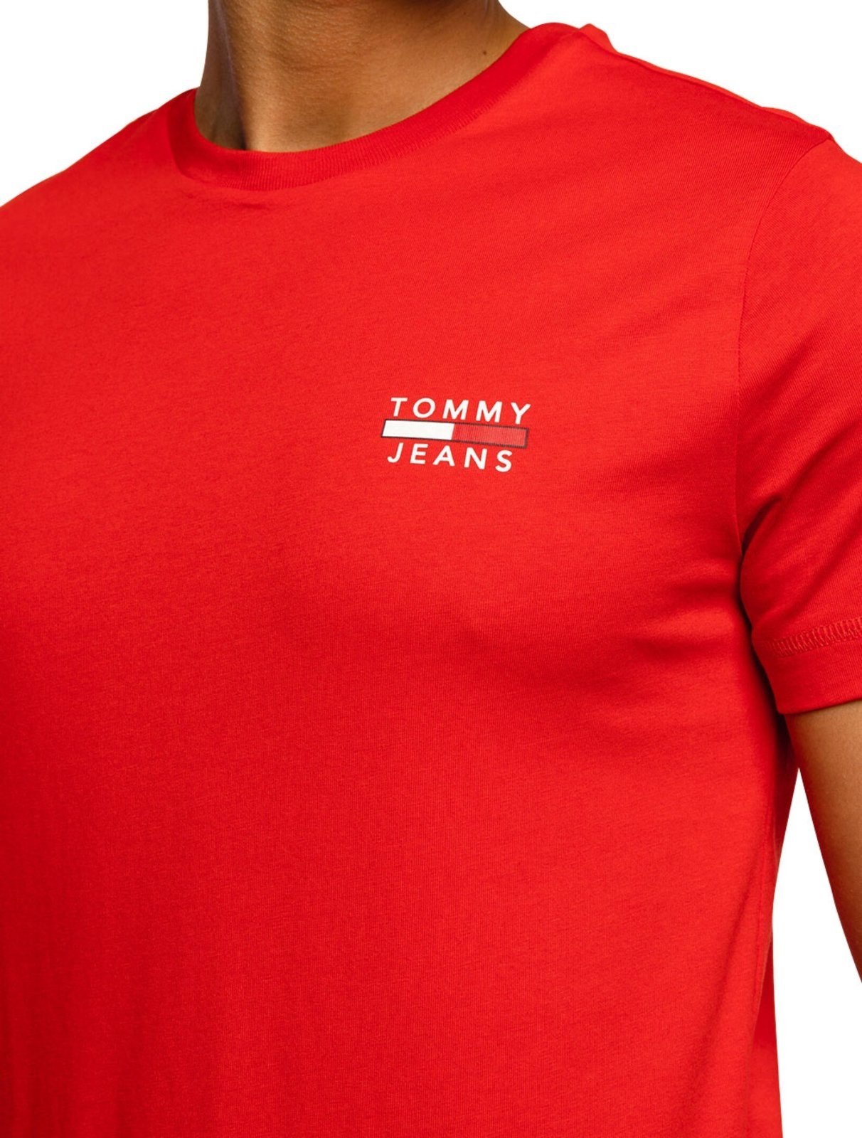 Vista 3 Camiseta Tommy Jeans Masculina Chest Logo Tee Vermelha vermelho Tommy Jeans vermelho