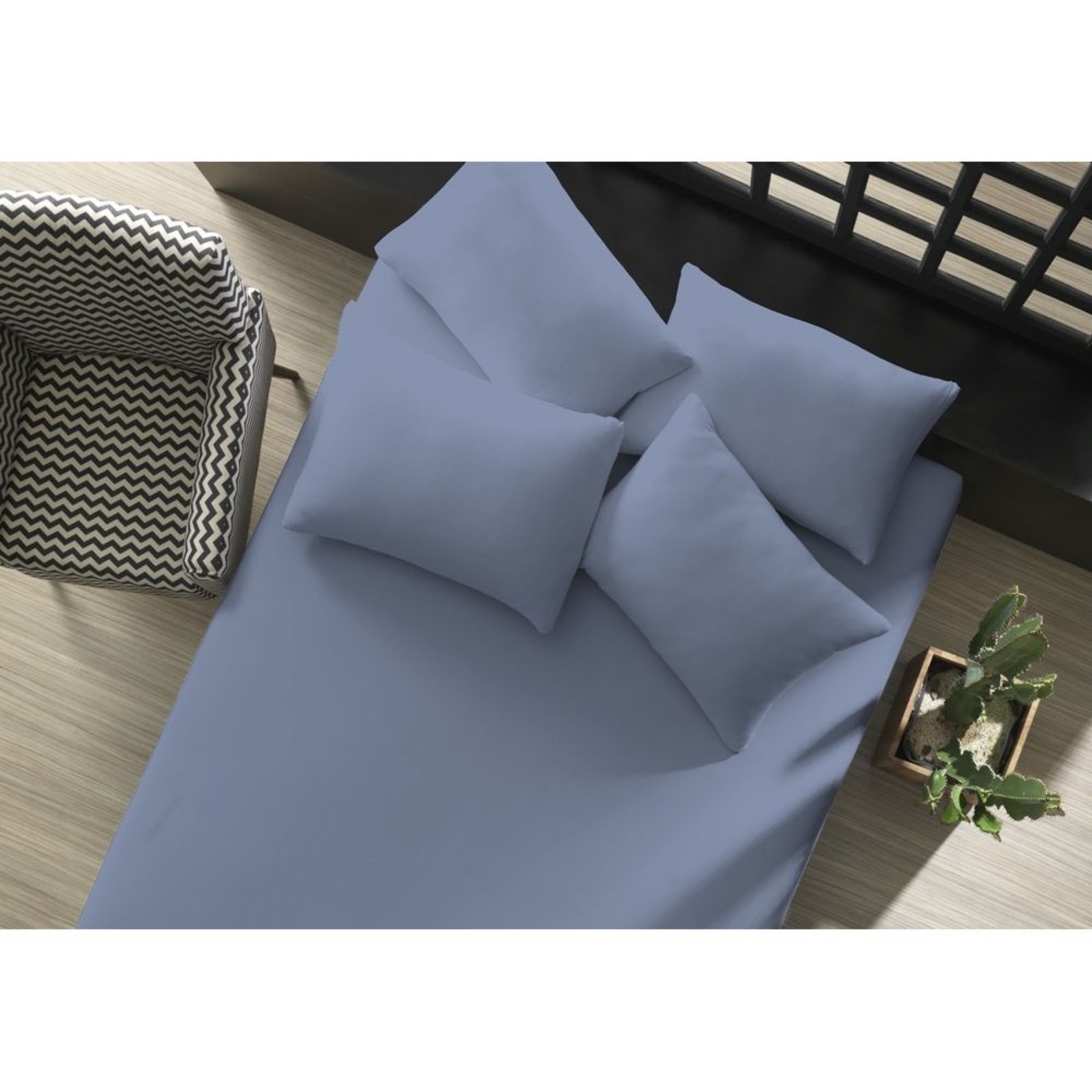 Lençol Casal Avulso Liso Doce Vida com elástico - Azul Jeans
