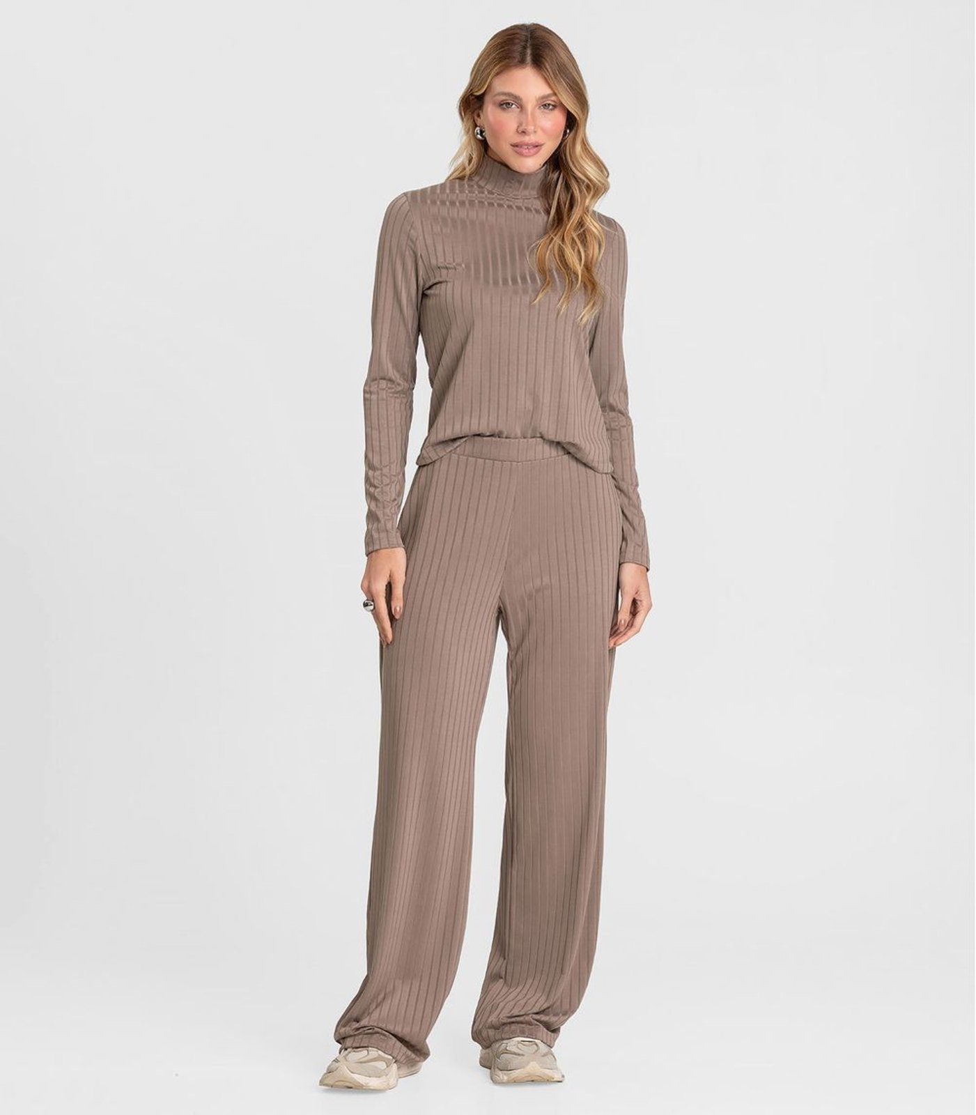 Vista 2 Conjunto Feminino Blusa E Calça Em Ribana Dianna preto Dianna preto