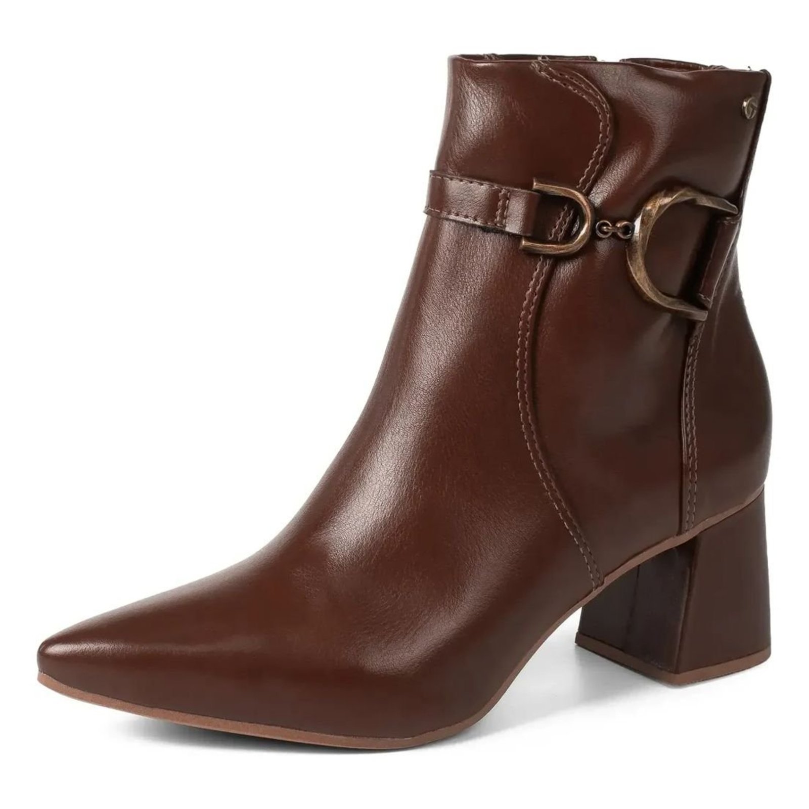 Bota Feminina Cano Baixo Elegante Moderna Salto Bloco Tanara