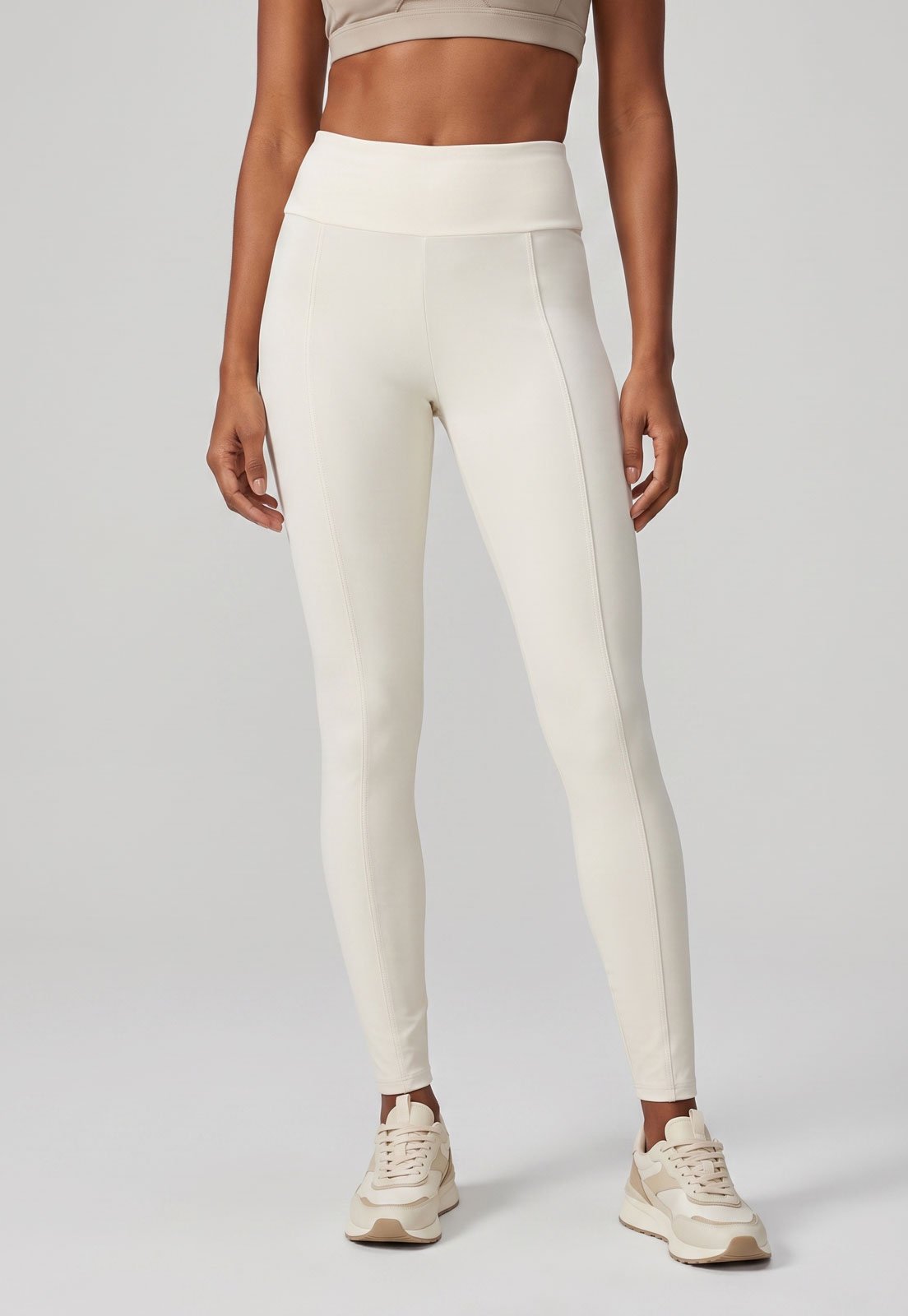 Calça Legging Feminina Colcci Sport Cintura Alta Off-White