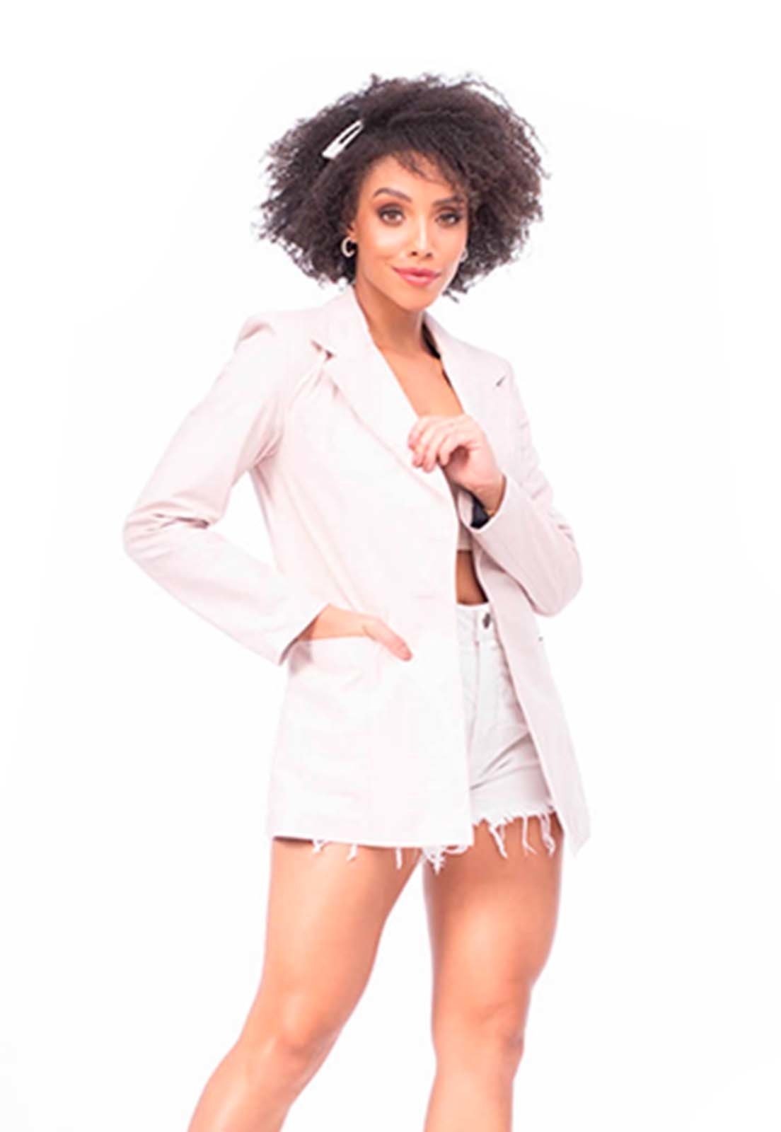Blazer de Couro Nude