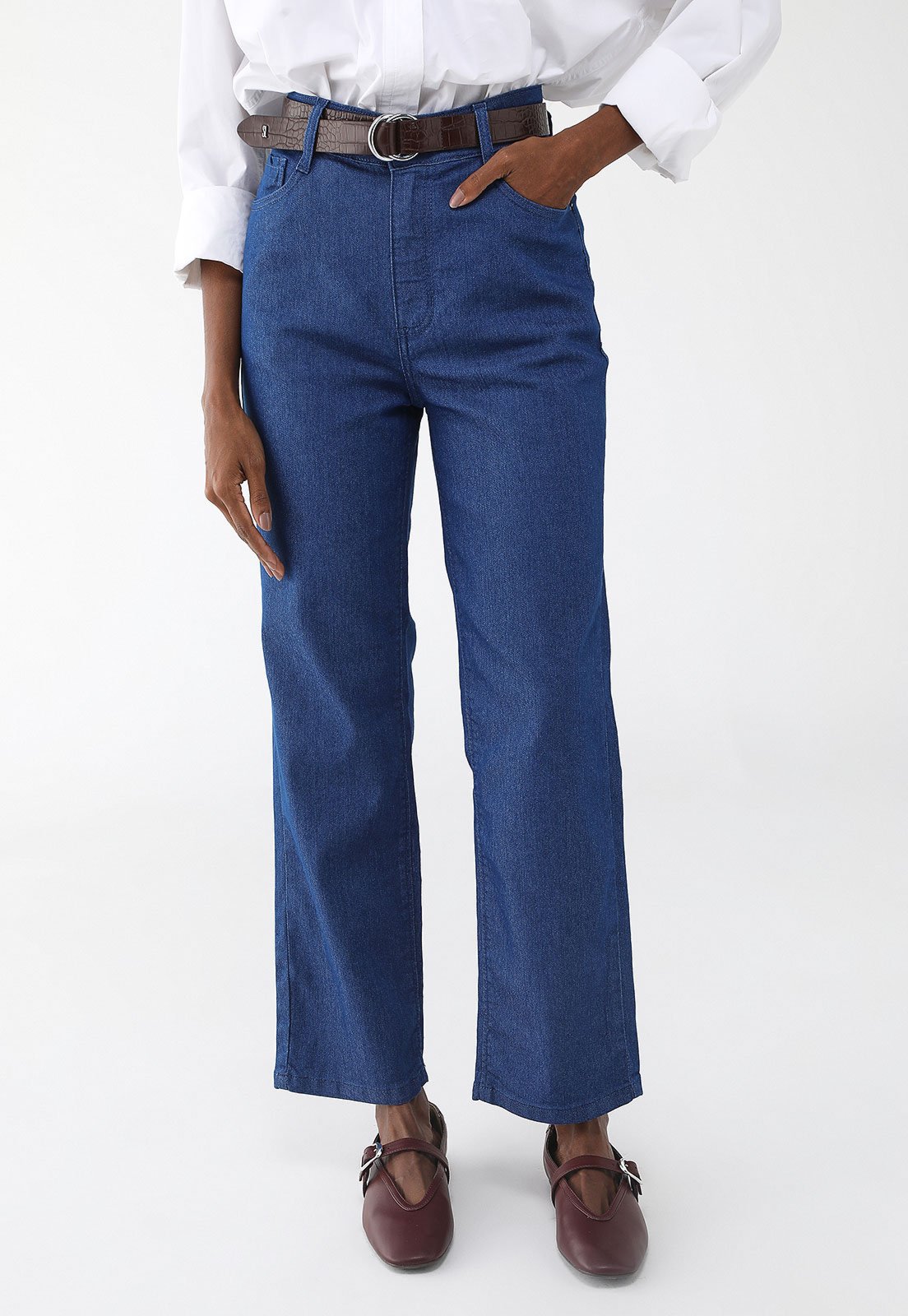 Calça Jeans Dudalina Reta Pocket Azul