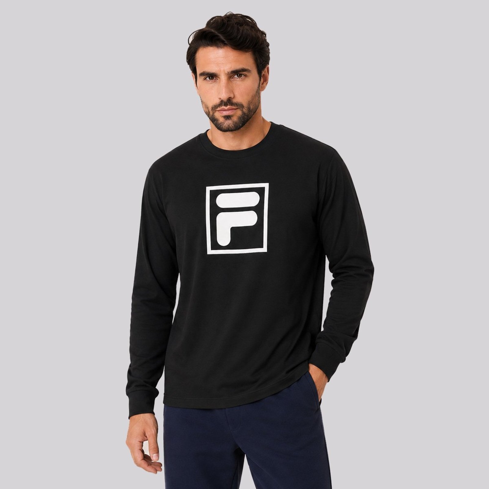 Camiseta Fila Manga Longa F-Box Preta