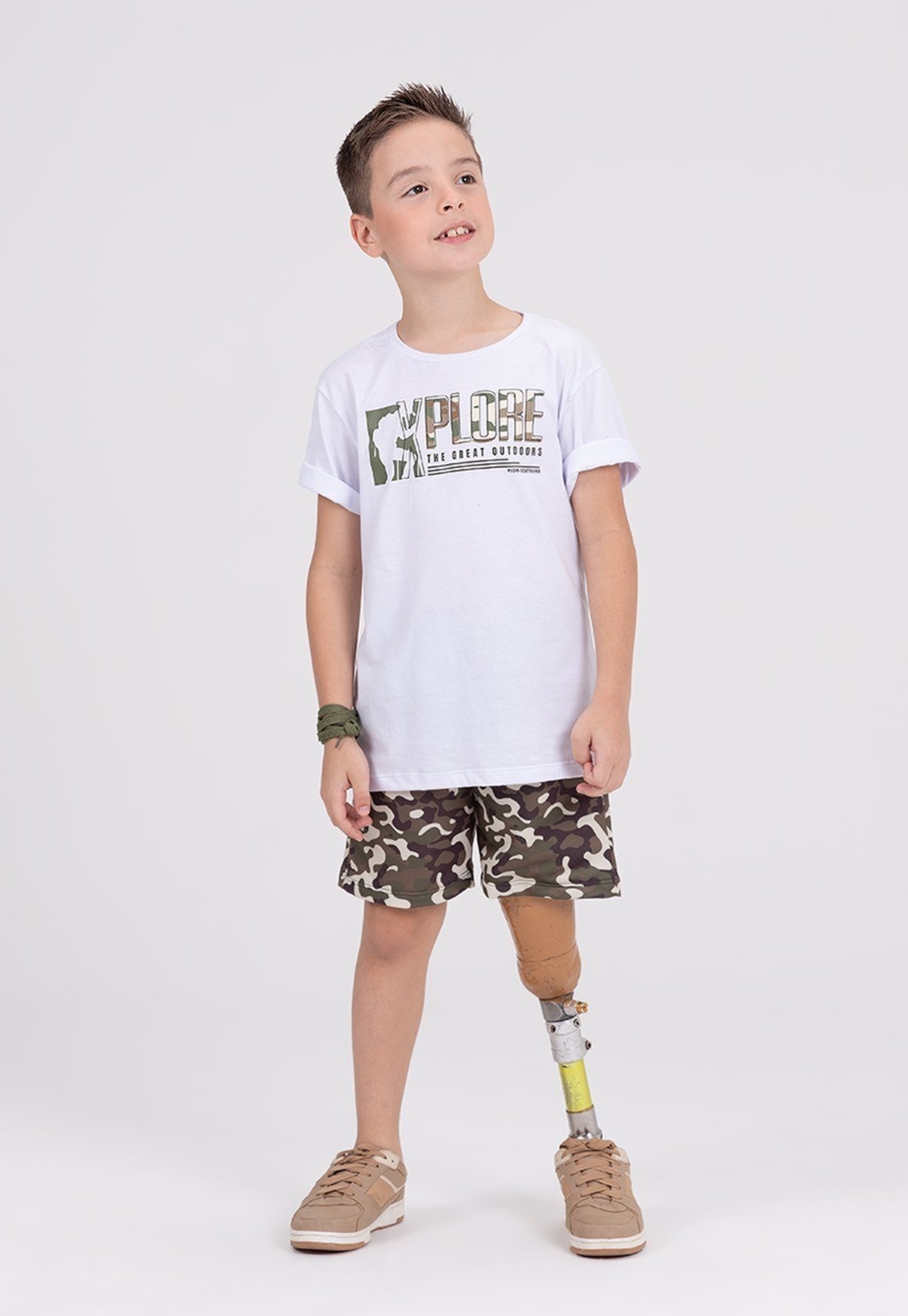 Vista 2 Infantil - Conjunto Sublimado Camuflado VIDA COSTEIRA branco VIDA COSTEIRA branco