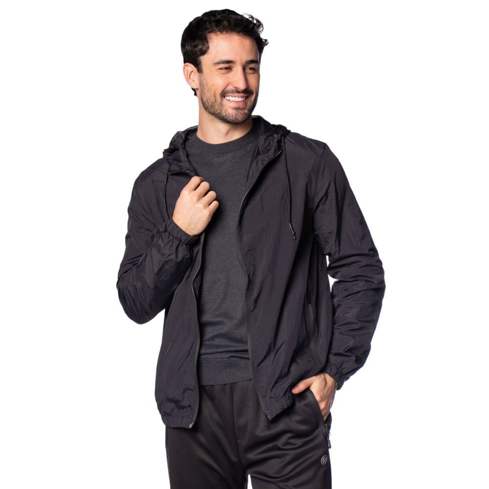 Corta Vento Masculino John Sailor Capuz Preto