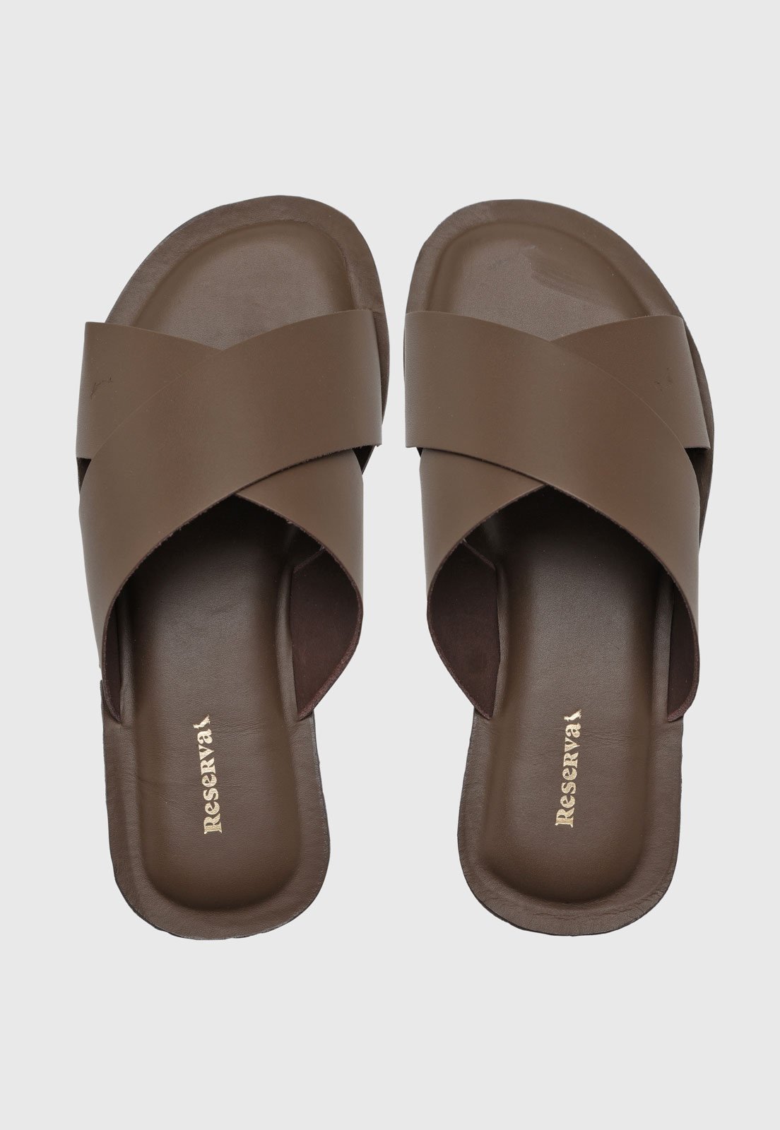 Sandália Masculina Reserva Tiras Cruzadas Marrom