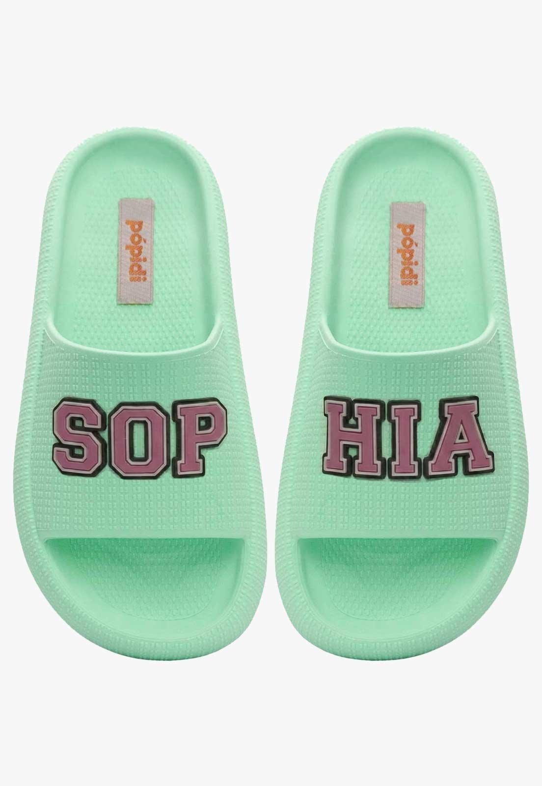 Infantil - Chinelo Pópidi Personalizado SOPHIA Estilo Nuvem Verde