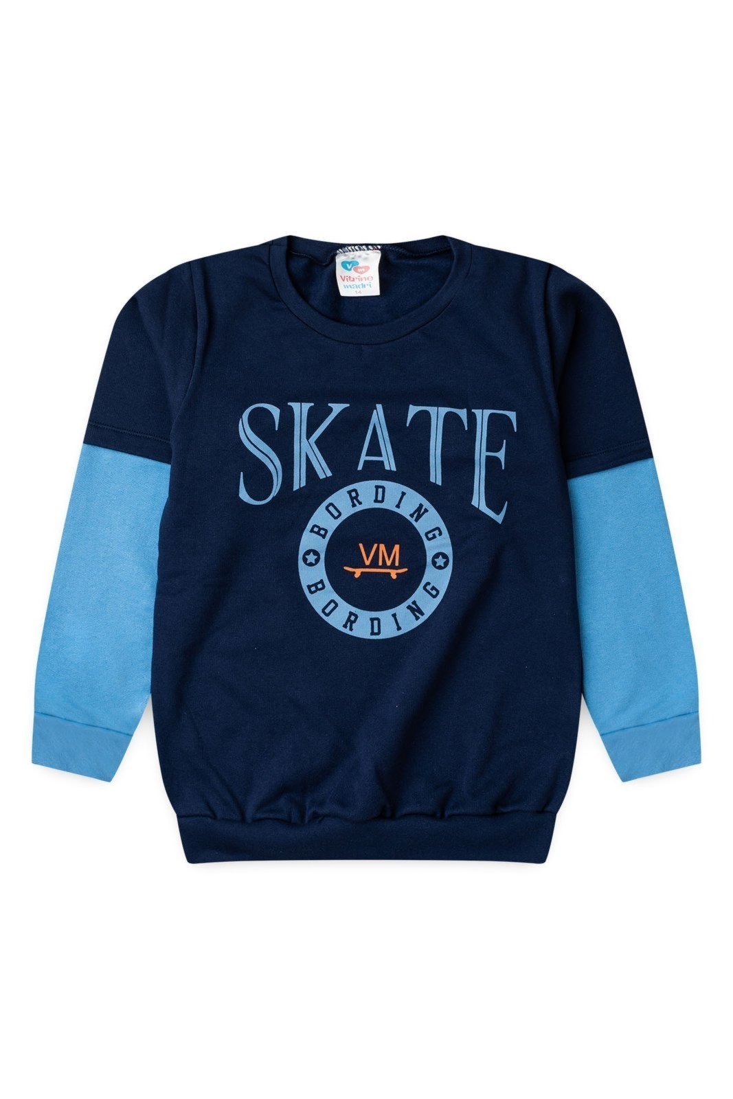 Infantil - Blusa Moletom Juvenil Menino c/ Recorte Skate Boarding