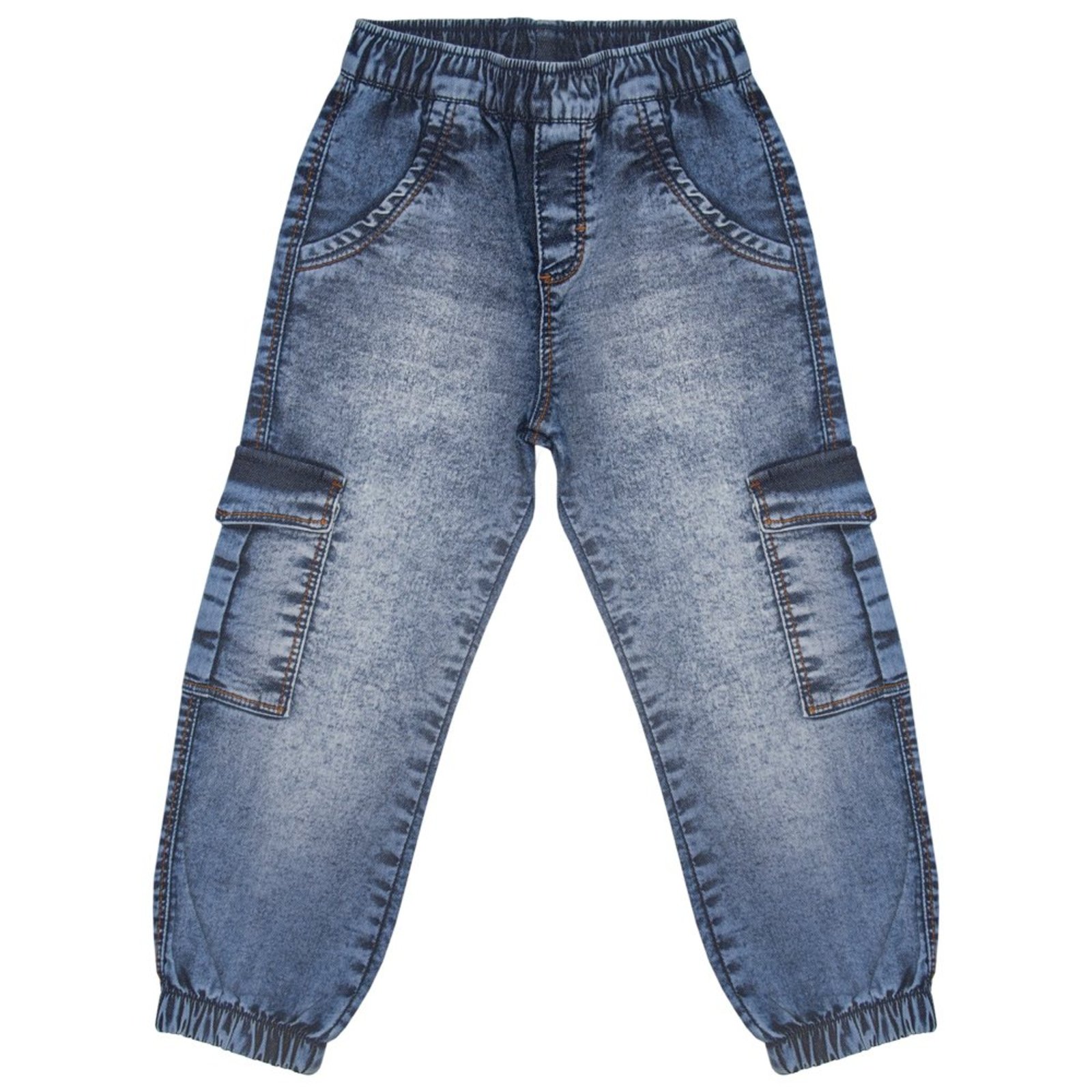 Infantil - Calça Look Jeans Jogger Cargo Jeans