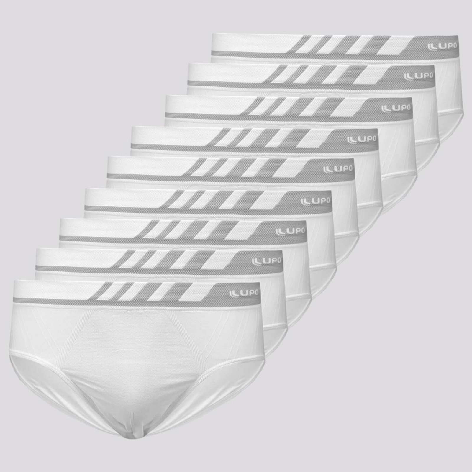 Kit 9 Cuecas Slip Lupo Microfibra Sem Costura Bran