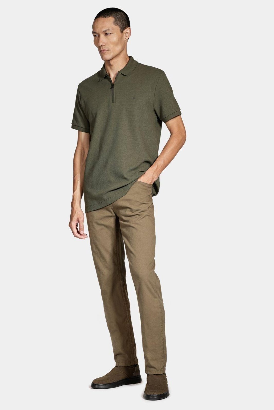 Vista 3 Calça Aramis Color Slim Canvas Militar verde Aramis verde
