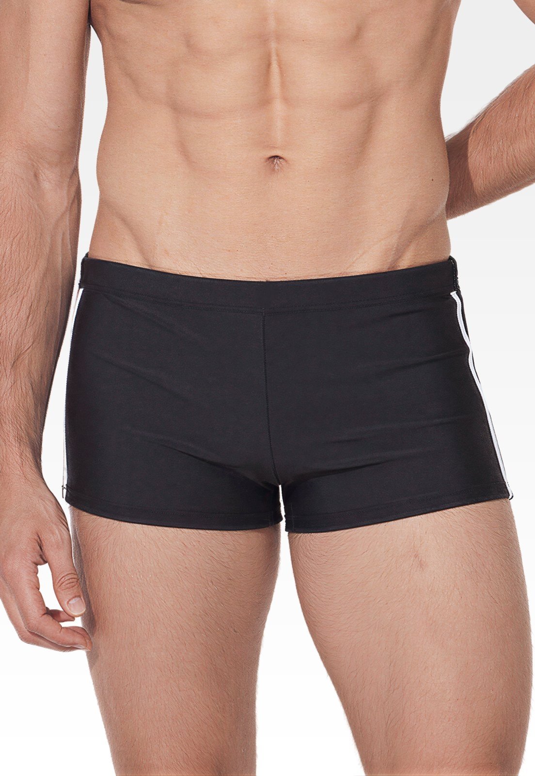 Sunga Summer Soul Boxer Masculina Lisa Preta com Detalhe Lateral
