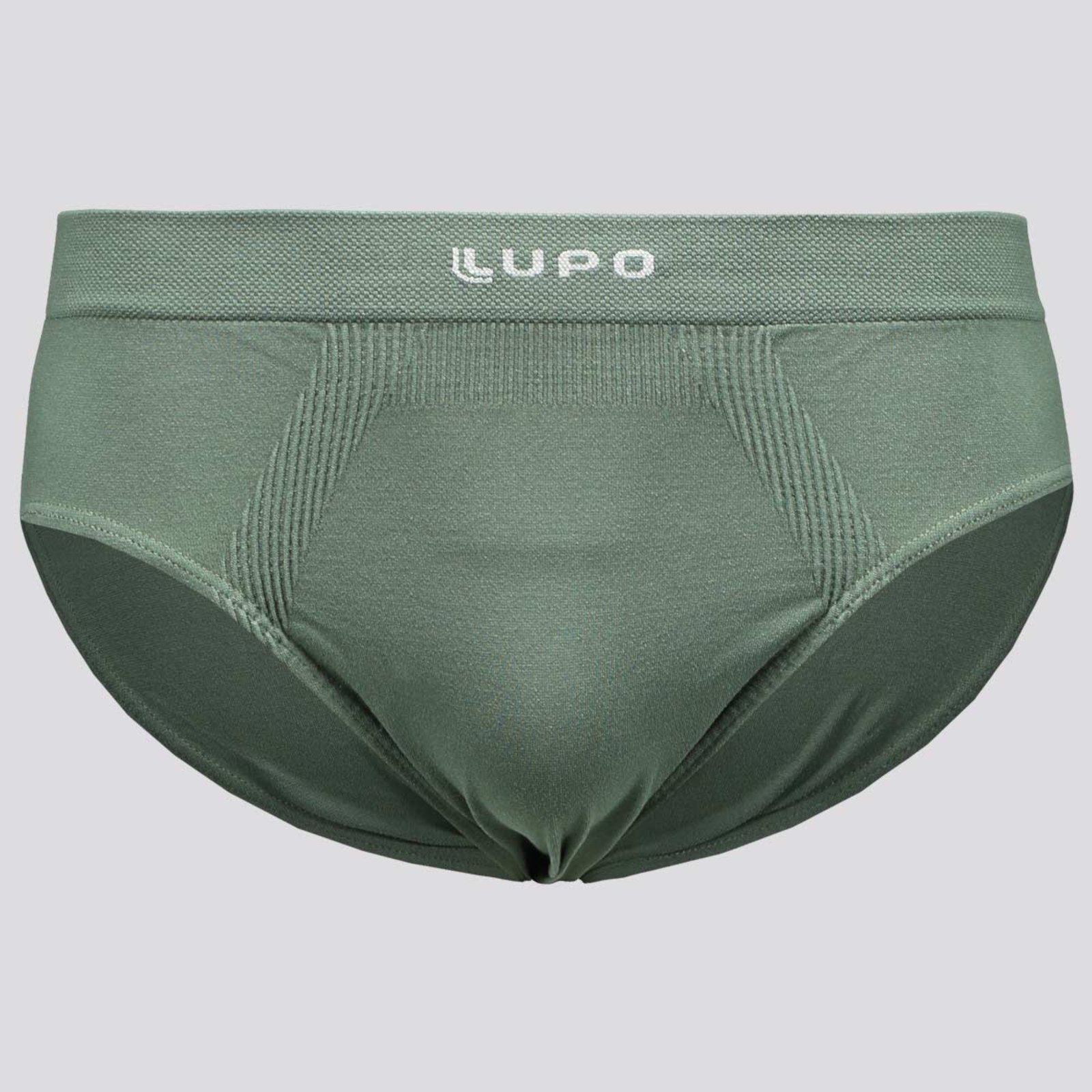 Vista 2 Cueca Slip Lupo Micromodal Sem Costura Oliva verde Lupo verde