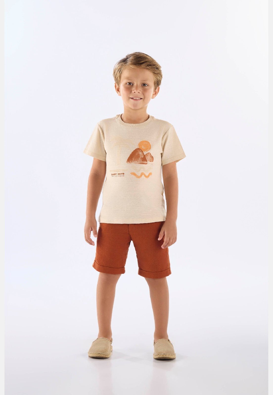 Vista 2 Infantil - Camiseta em Algodão Flamê Up Baby bege Up Baby bege