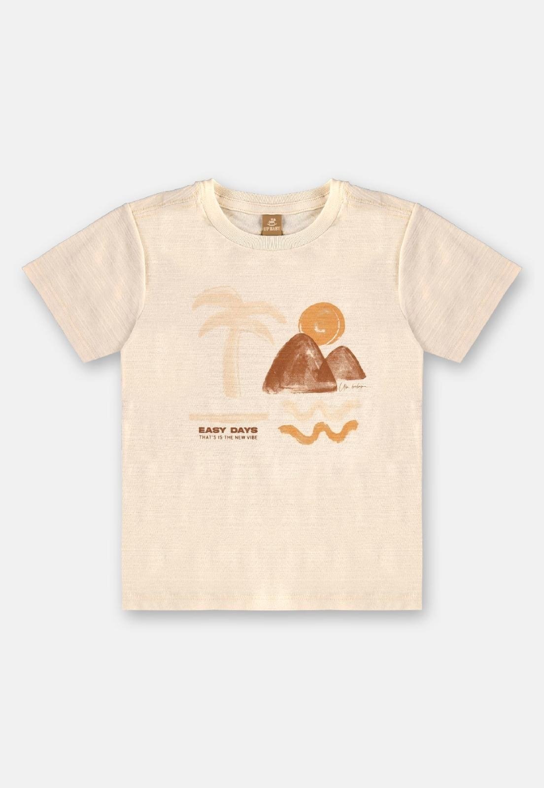 Vista 3 Infantil - Camiseta em Algodão Flamê Up Baby bege Up Baby bege