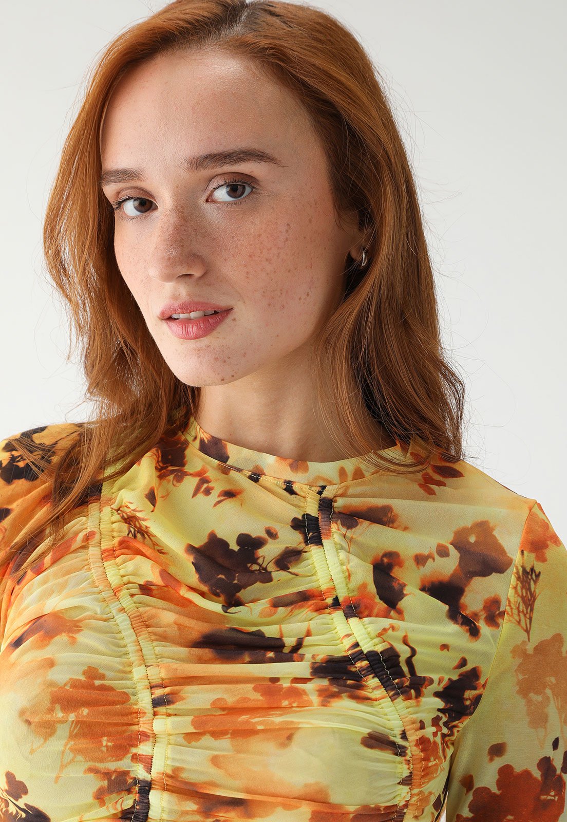 Vista 3 Blusa TOPSHOP Ajustada Recorte Amarela amarelo Topshop amarelo