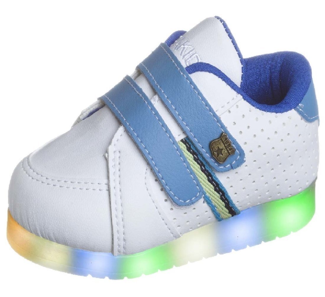 Infantil - Tênis Beakid Led Menino Casual Luzinha Pisca Branco Menino
