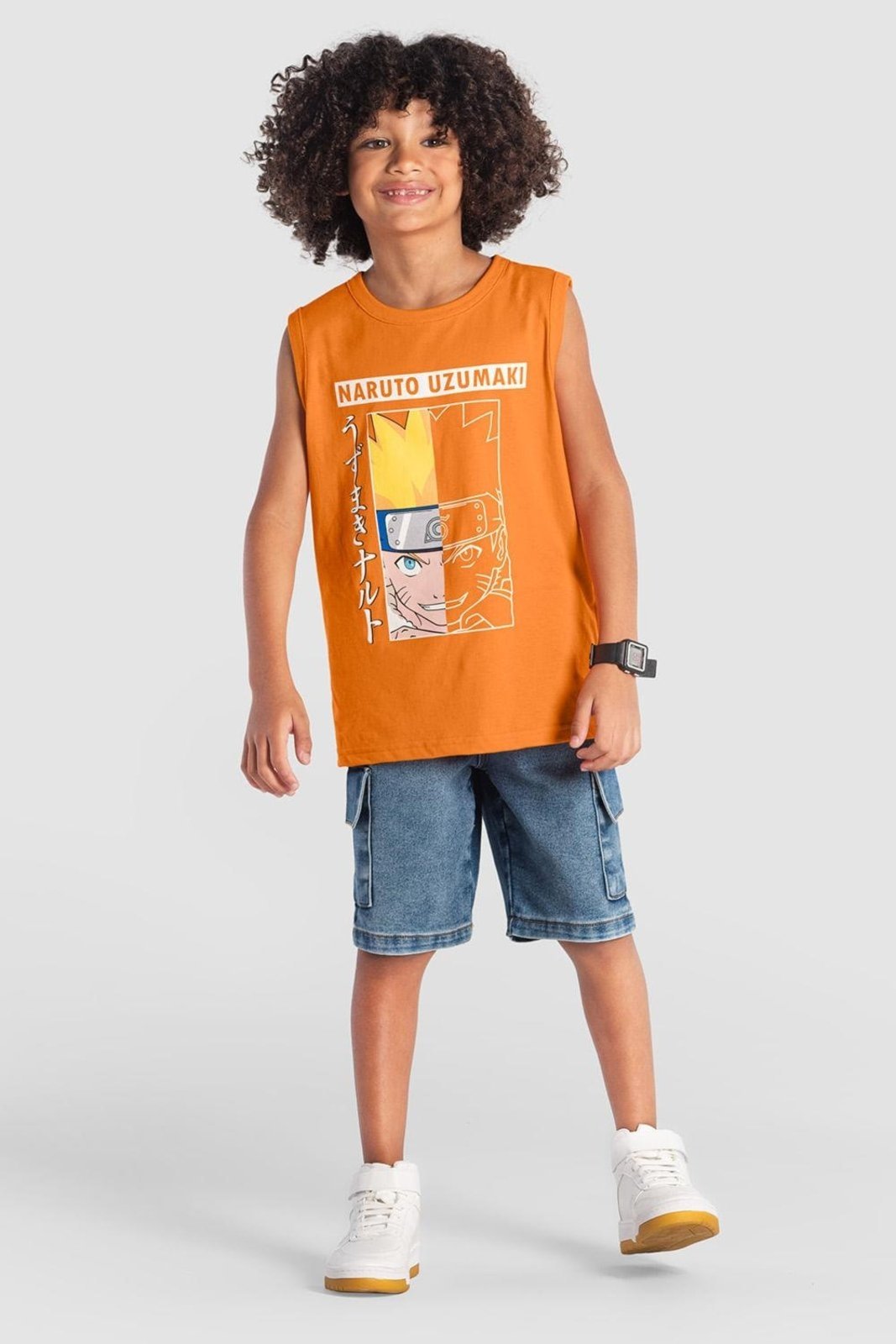 Vista 2 Infantil - Regata menino do naruto Brandili laranja Brandili laranja