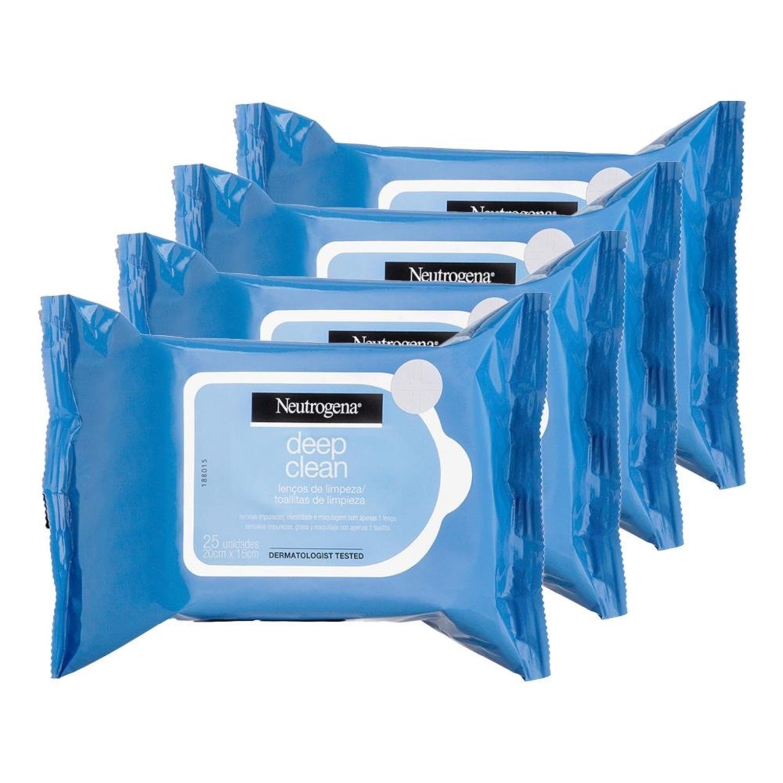 Kit Neutrogena deep Clean intensive Lenço demaquilante - 4 Unidades