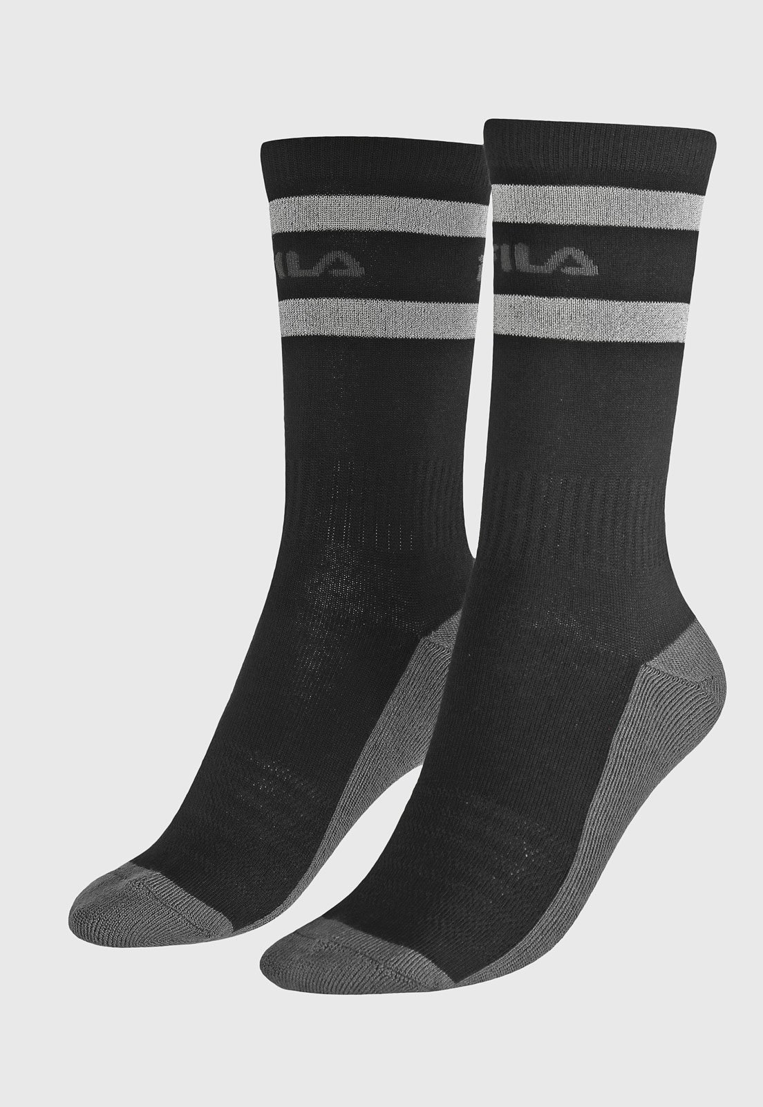 Vista 2 Meia Fila Cano Longo Reflective Performance Preta preto Fila preto