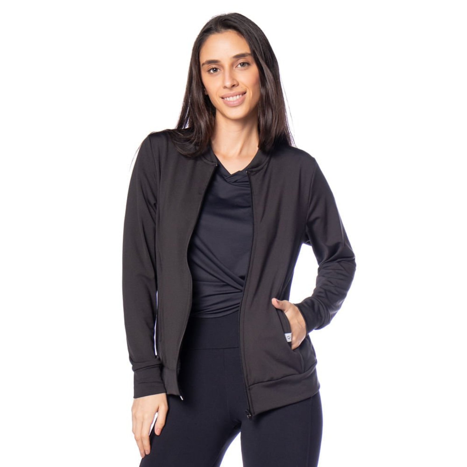 Jaqueta Feminina Estilo do Corpo Básica Preto