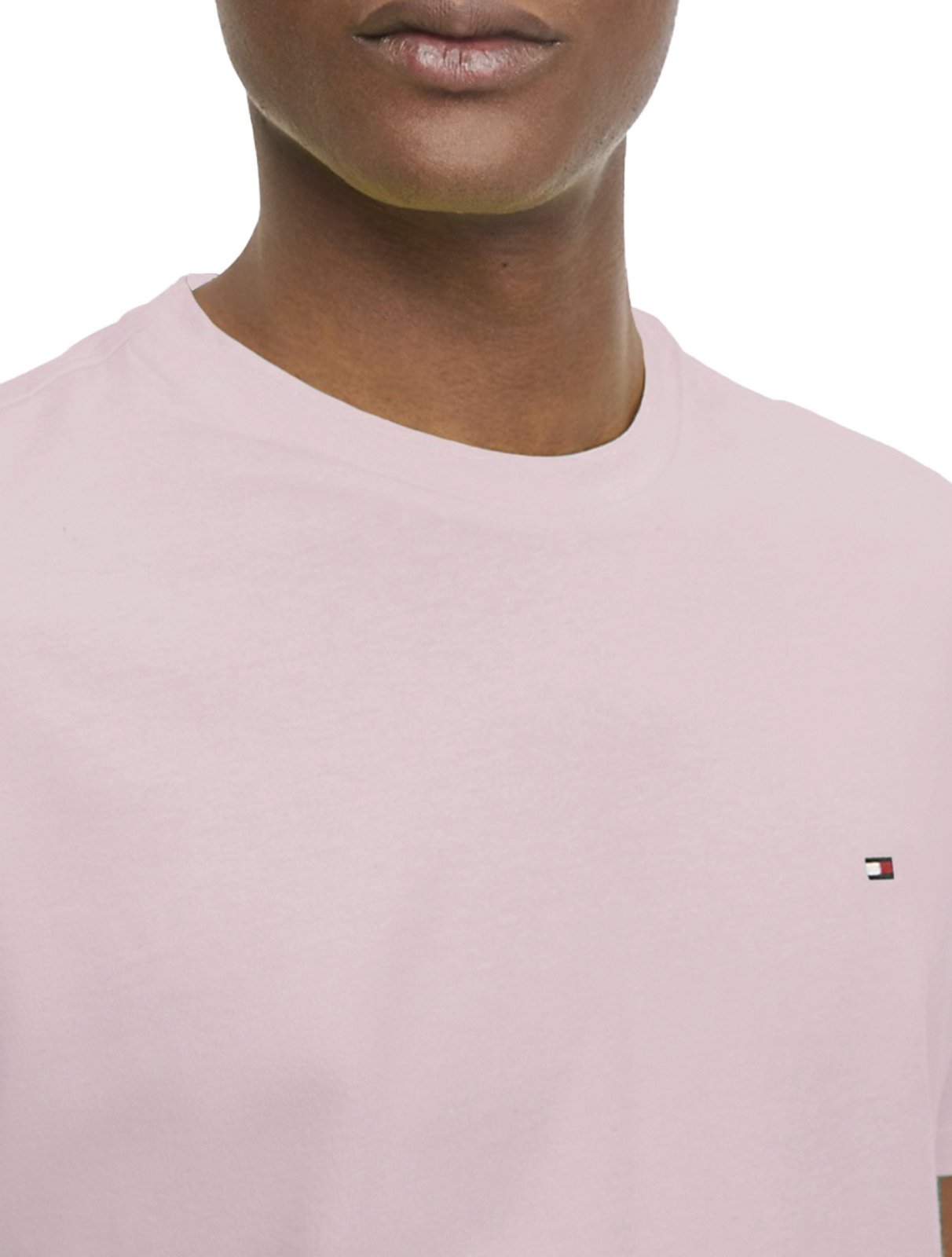 Vista 3 Camiseta Tommy Hilfiger Masculina Essential Cotton Icon Claro rosa Tommy Hilfiger rosa