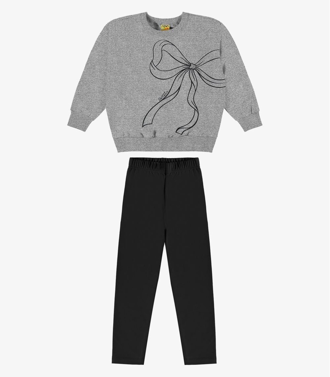 Infantil - Conjunto Blusão com Legging Rovi Cinza
