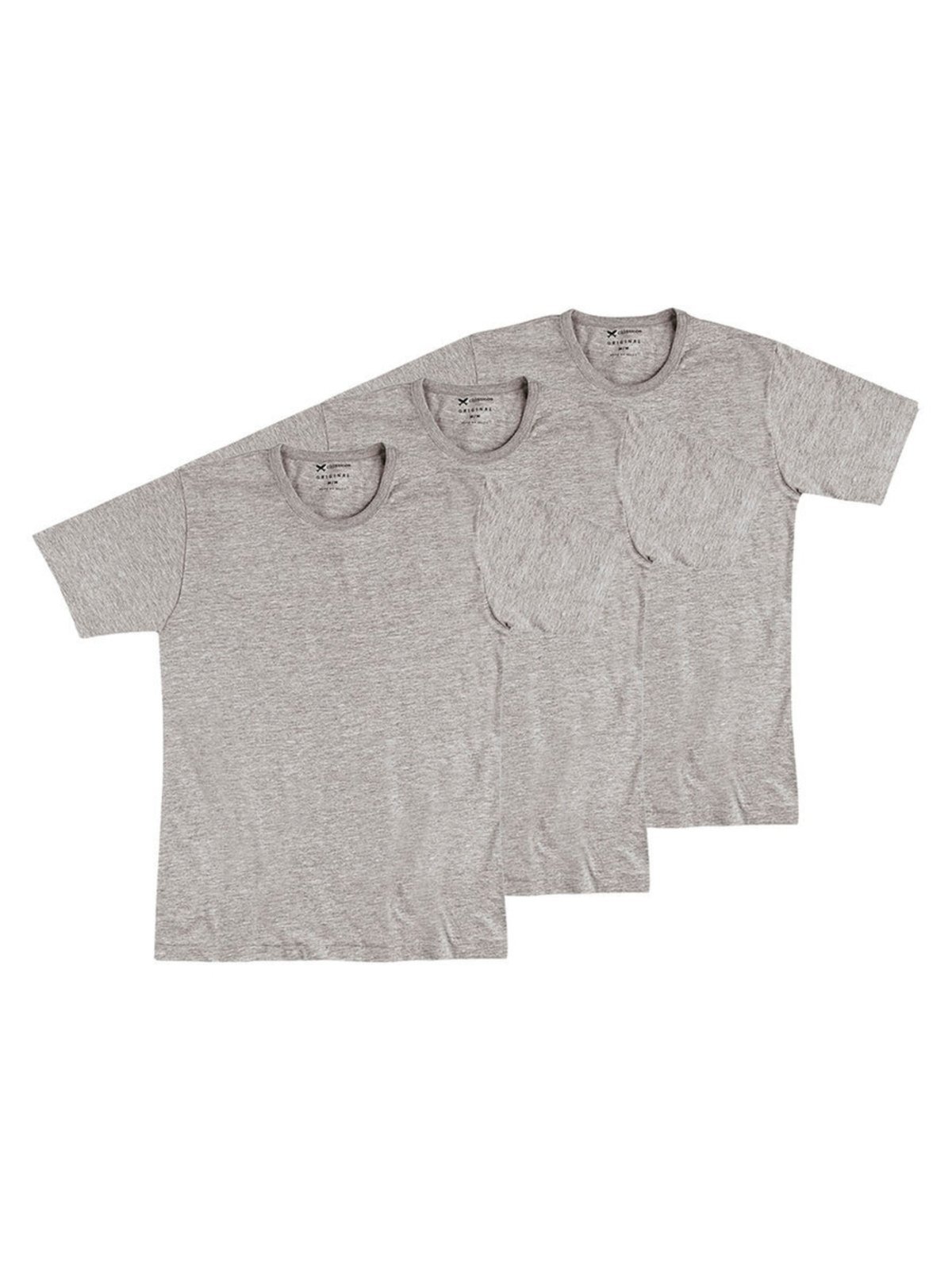 Kit com 3 Camisetas Masculina Hering 299 Cinza