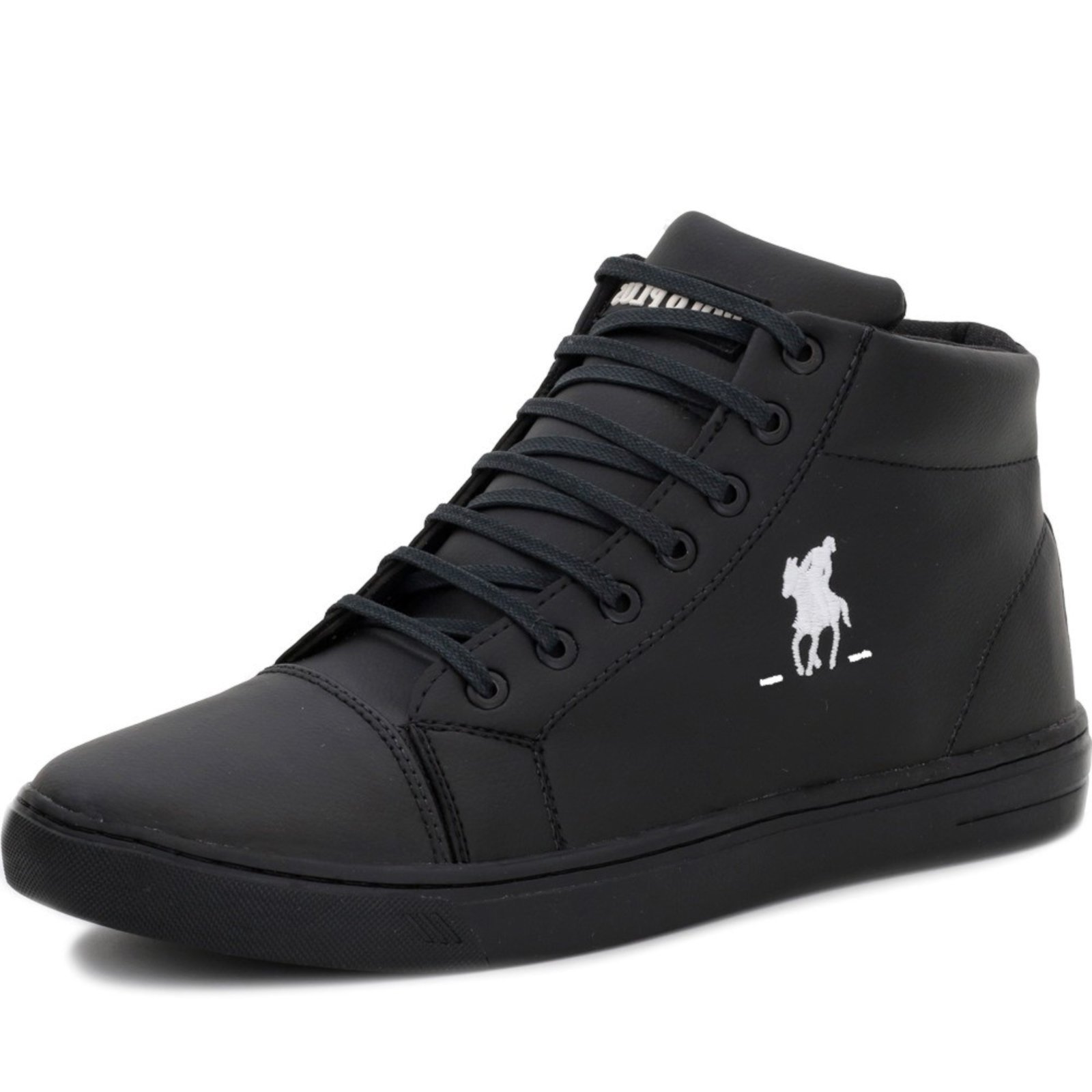 Tenis Cano Alto Polo Plus Botinha Black