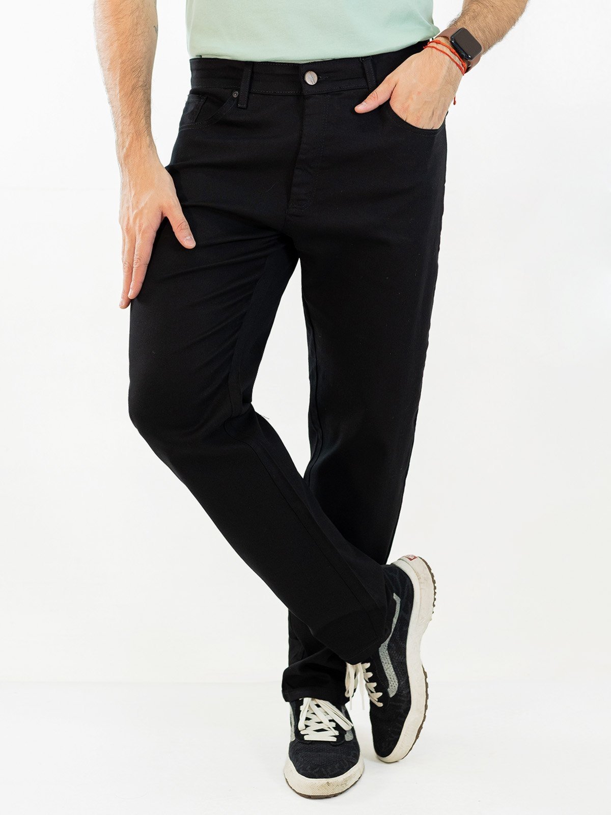 Calça Masculina Plus Size Sarja Preta Black Cetim Anticorpus