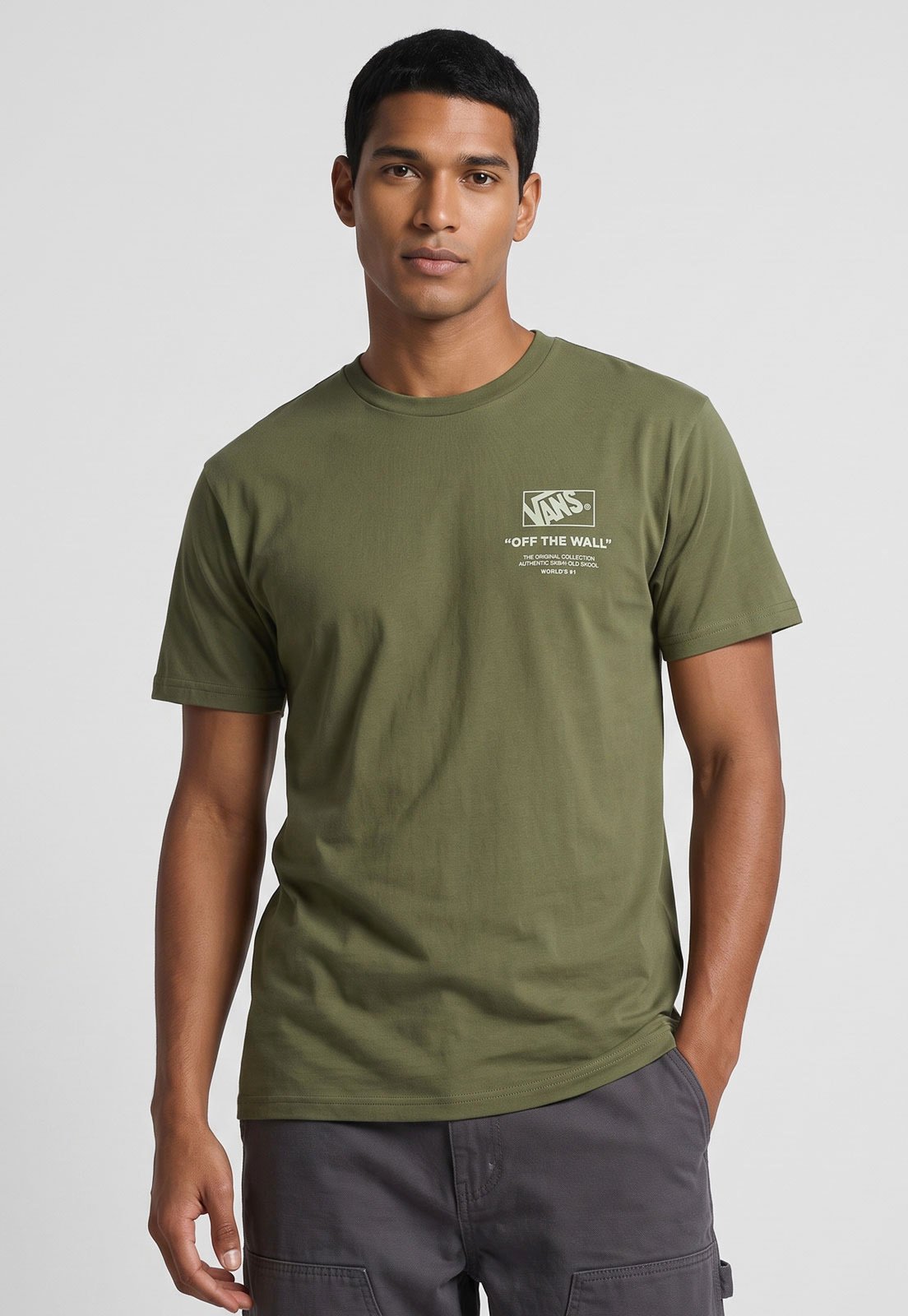 Camiseta Masculina Vans Stacked Hi SS Tee Verde