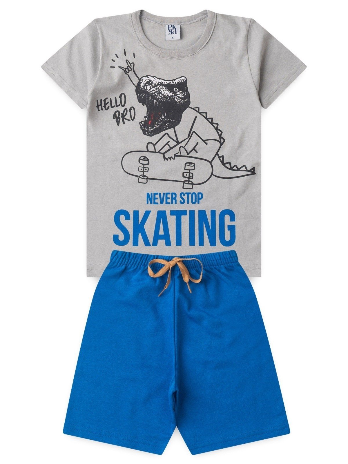 Vista 2 Infantil - Conjunto Platinum Rabisco Jurássico PLATINUM KIDS cinza PLATINUM KIDS cinza