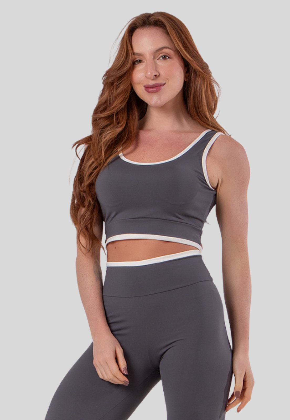 Top Feminino Poliamida Fitness Viés Off Academia Confortável