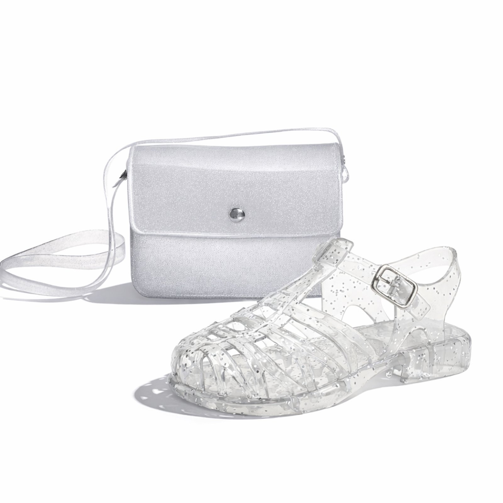 Infantil - Kit menina sandália emborrachada + bolsa transversal injetada