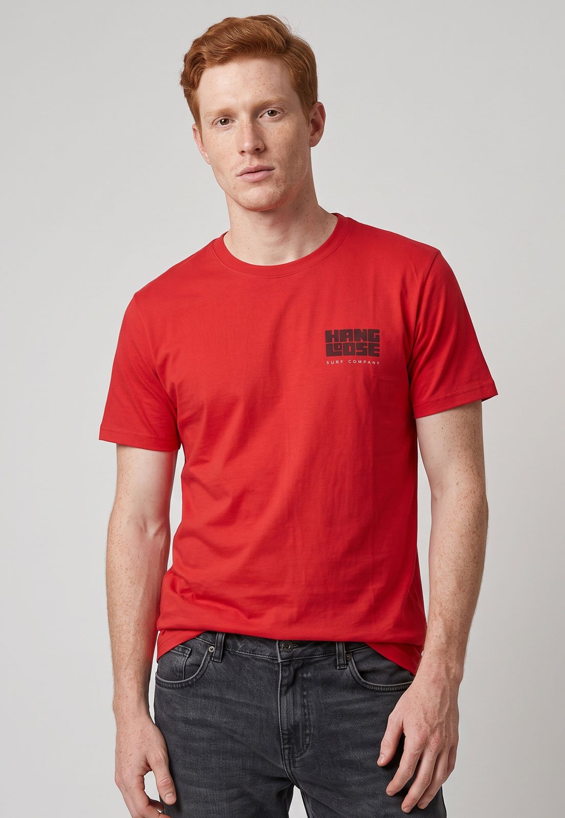 Camiseta Masculina Hang Loose Estampa Silk Vermelha