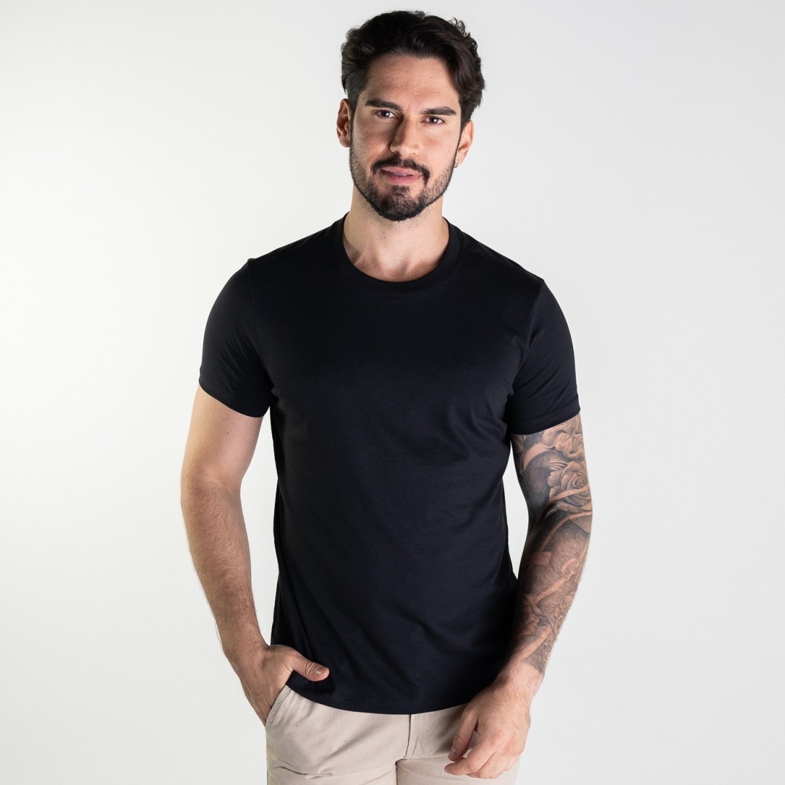 Camiseta Pima Ellus Mirror Classic Preta