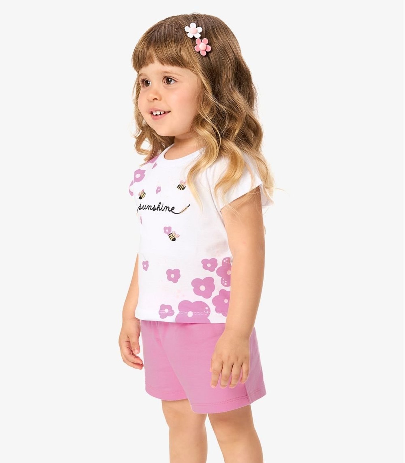 Infantil - Conjunto Blusa Com Shorts Rovi Branco