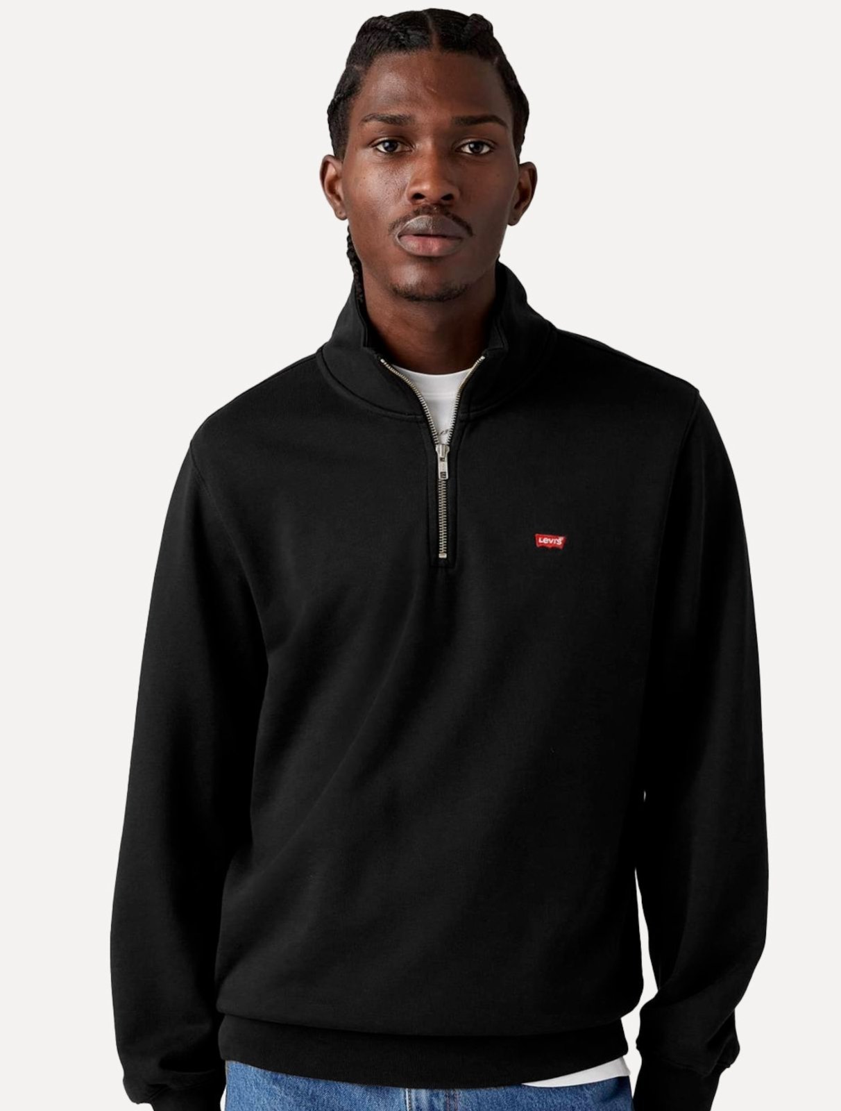 Moletom Levis Masculino Half Zip Housemark Icon Preta