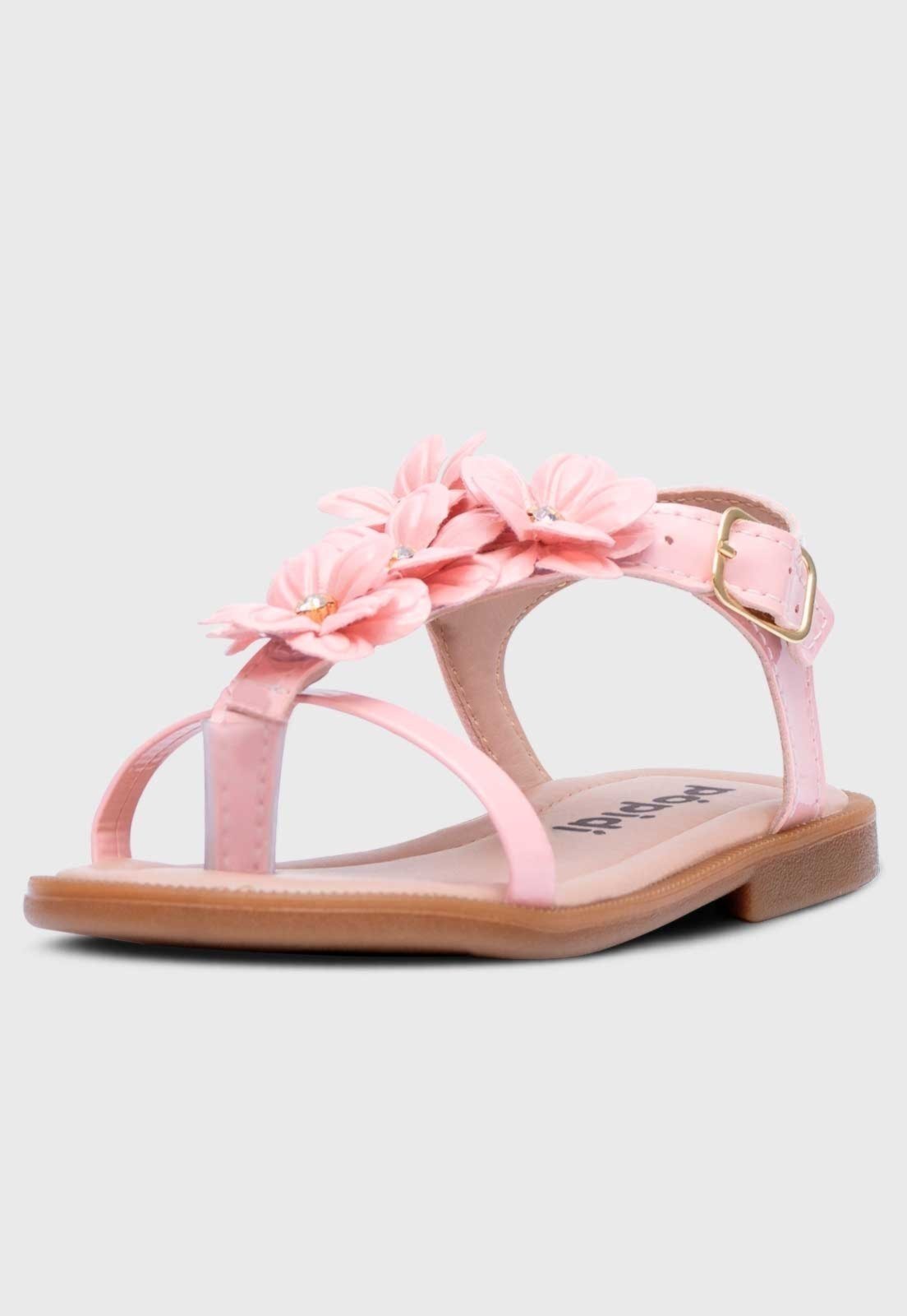 Infantil – Sandália Pópidi Menina Flores Rosa