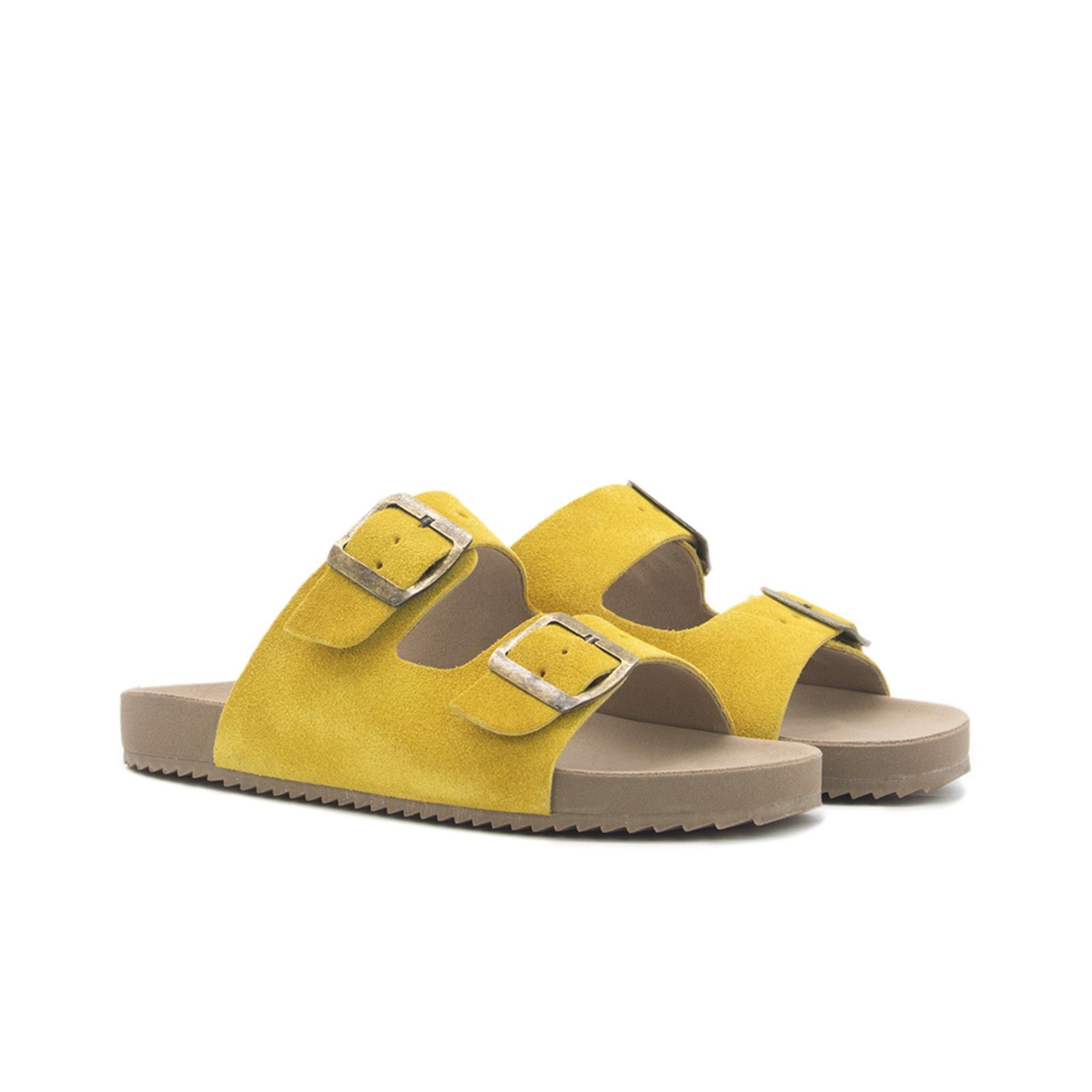 Papete Rasteira Sandalia Couro Amarelo Tellini Store