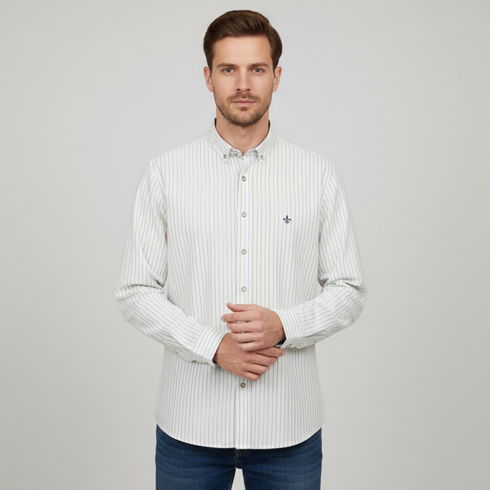 Camisa Dudalina Oxford Ou26 Branco Masculino